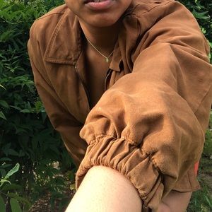 Tan/Brown Pilot Bomber Jacket